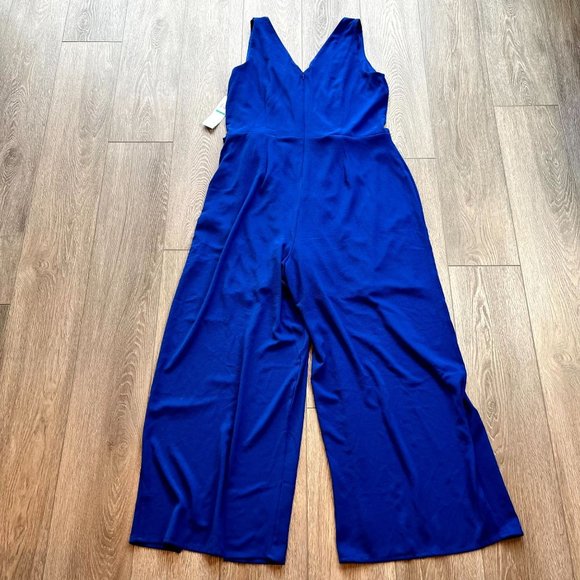 NWT London Style Collection Azure Blue Wrapover Jumpsuit Size 16 - Picture 8 of 8